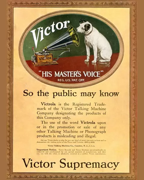 HMV Victor 1920s UK cc nipper dogs logos his masters voice masters