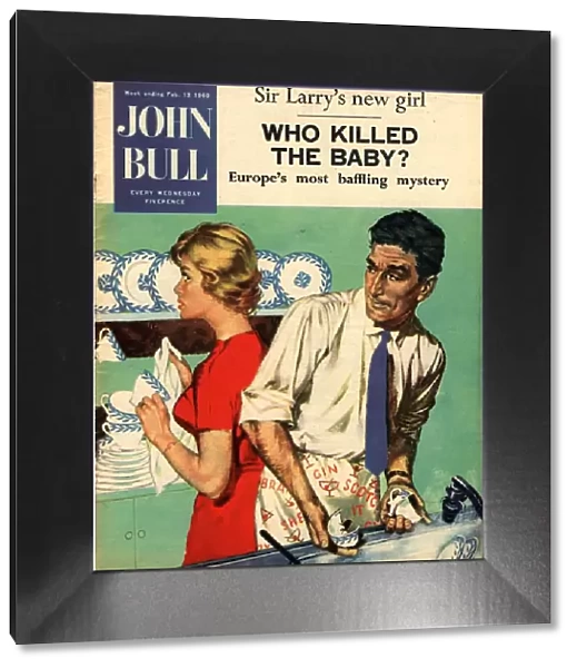 John Bull 1960s UK disasters breaking washing up dishes magazines man men aprons