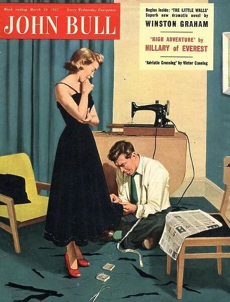 John Bull 1955 1950s UK repairing mending alterations womens magazines sewing repairs