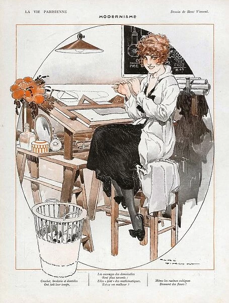 La Vie Parisienne 1918 1910s France cc scientists drawings womens lib liberation