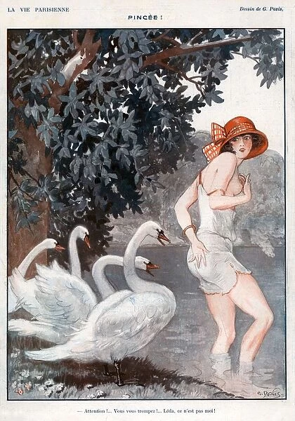 La Vie Parisienne 1923 1920s France Georges Pavis illustrations swans erotica