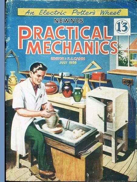 Practical Mechanics 1950s UK art potters wheel sculptures magazines
