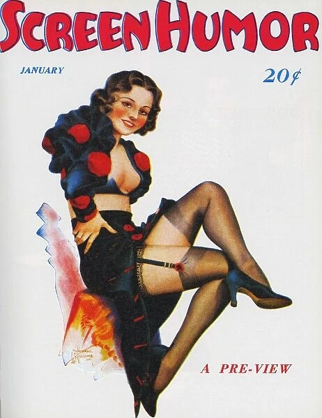 Screen Humor 1934 1930s USA magazines glamour erotica womens stockings suspender belts