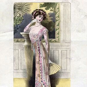 French Fashion 1909 1900s Spain cc womens dresses fans