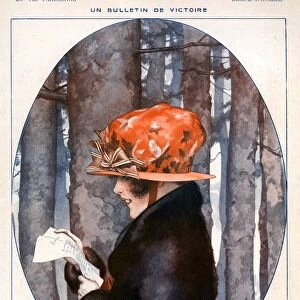 La Vie Parisienne 1918 1910s France C Herouard illustrations reading love letters