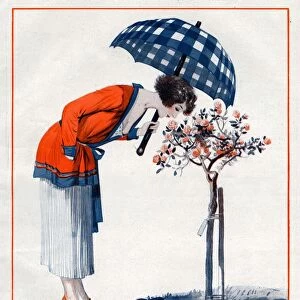 La Vie Parisienne 1922 1920s France Georges Pavis Illustrations womens umbrellas