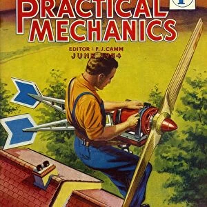 Practical Mechanics 1954 1950s UK magazines wind power turbine global warming alternative
