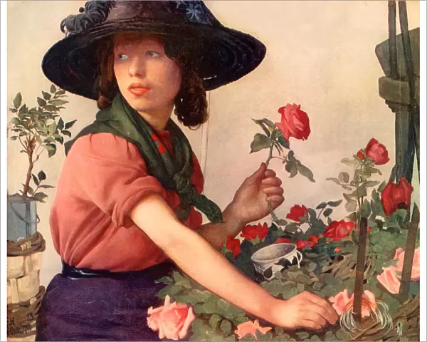 1910s UK Flower Girl Book Plate