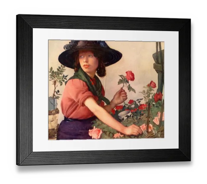 Framed Print : 1910s UK Flower Girl Book Plate Framed Print : 1910s UK Flower Girl Book Plate