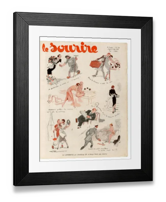 Framed Print : 1930s France Le Sourire Magazine Cover Framed Print : 1930s France Le Sourire Magazine Cover