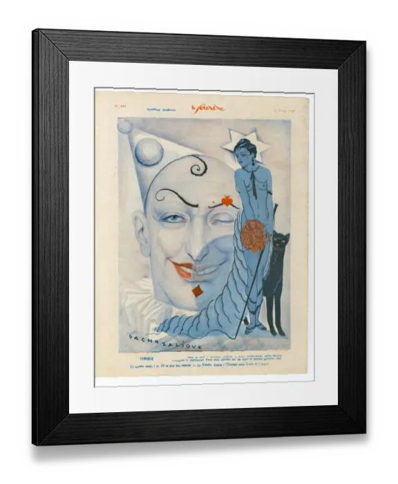 Framed Print : 1920s France Le Sourire Magazine Plate