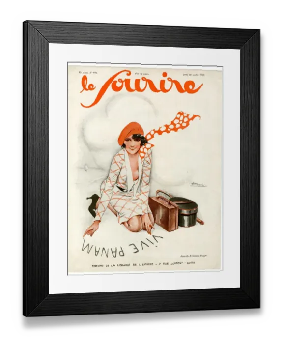 Framed Print : 1920s France Le Sourire Magazine Cover