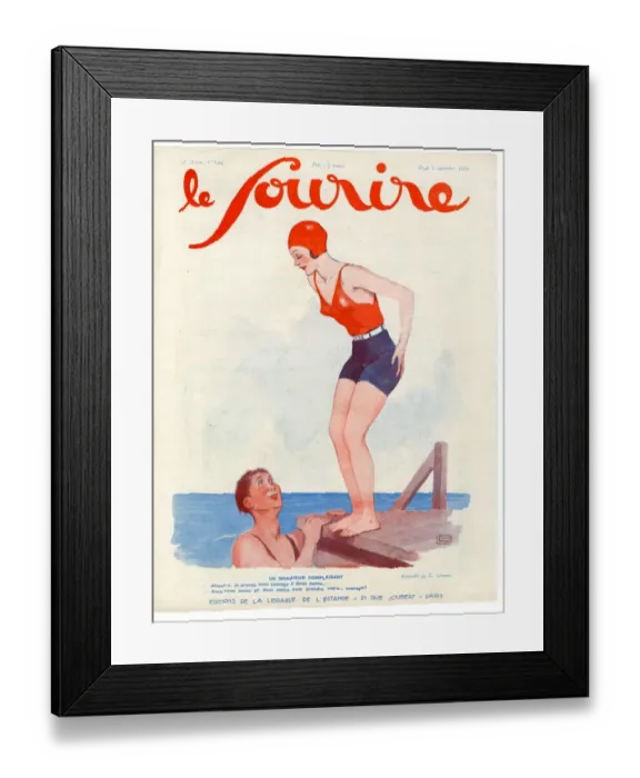 Framed Print : 1920s France Le Sourire Magazine Cover