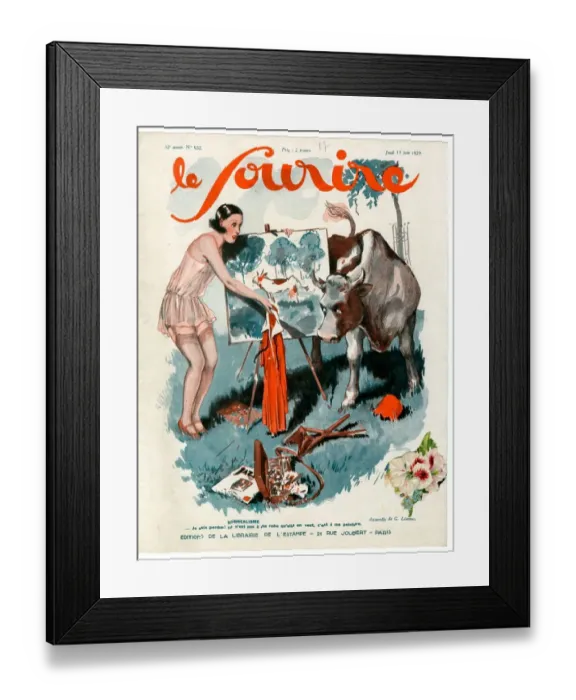 Framed Print : 1920s France Le Sourire Magazine Cover