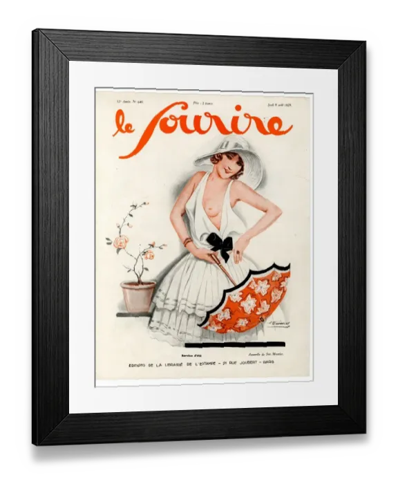 Framed Print : 1920s France Le Sourire Magazine Cover