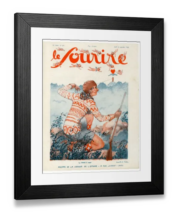 Framed Print : 1920s France Le Sourire Magazine Cover
