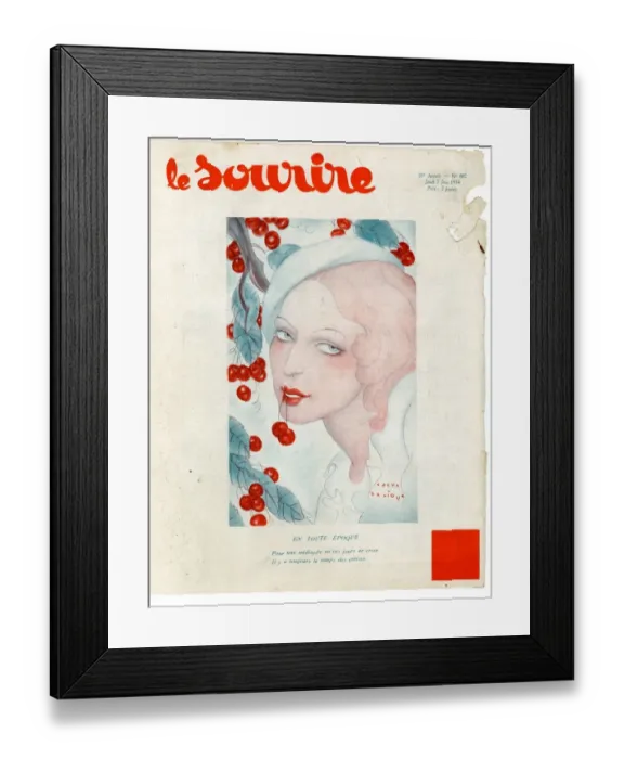 Framed Print : 1930s France Le Sourire Magazine Cover Framed Print : 1930s France Le Sourire Magazine Cover