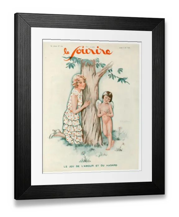 Framed Print : 1930s France Le Sourire Magazine Cover