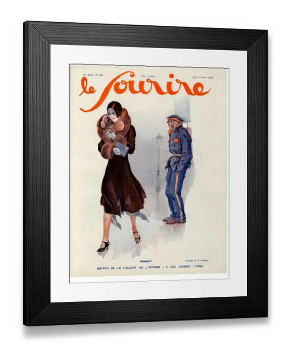 Framed Print : 1930s France Le Sourire Magazine Cover Framed Print : 1930s France Le Sourire Magazine Cover