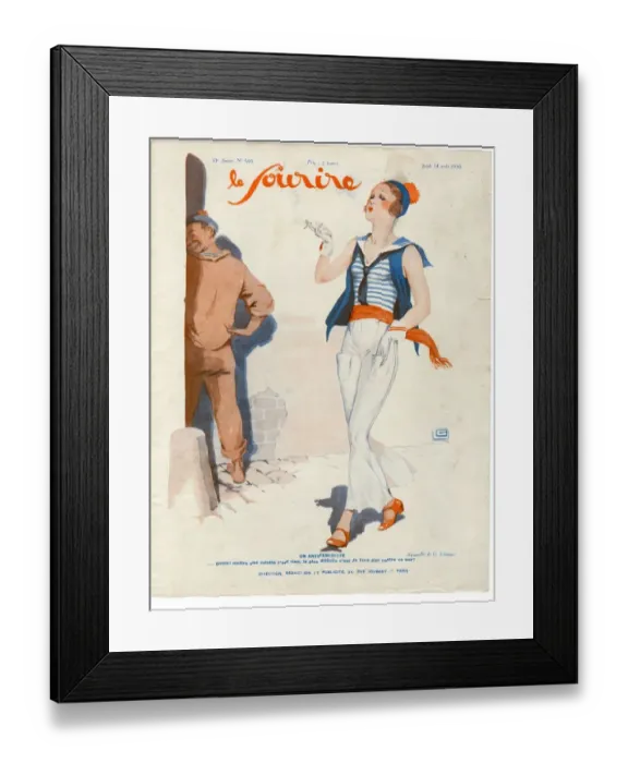 Framed Print : 1930s France Le Sourire Magazine Cover Framed Print : 1930s France Le Sourire Magazine Cover