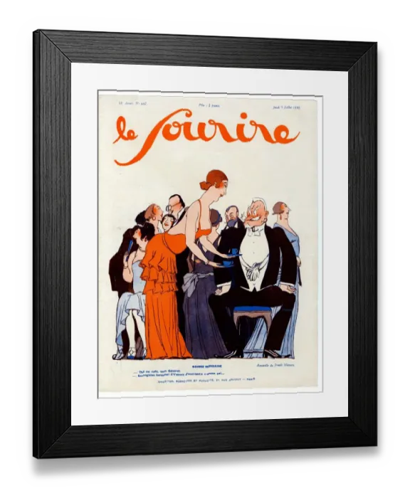 Framed Print : 1930s France Le Sourire Magazine Cover