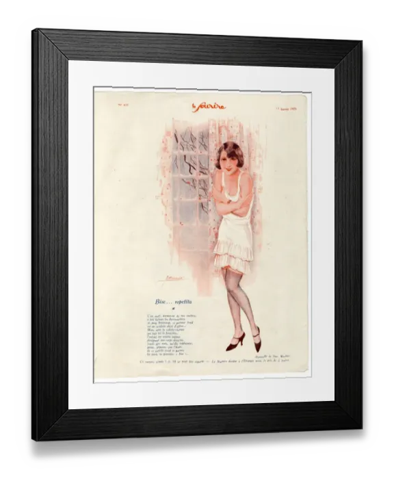Framed Print : 1920s France Le Sourire Magazine Plate