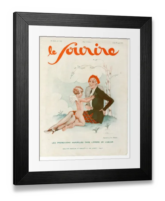 Framed Print : 1930s France Le Sourire Magazine Cover