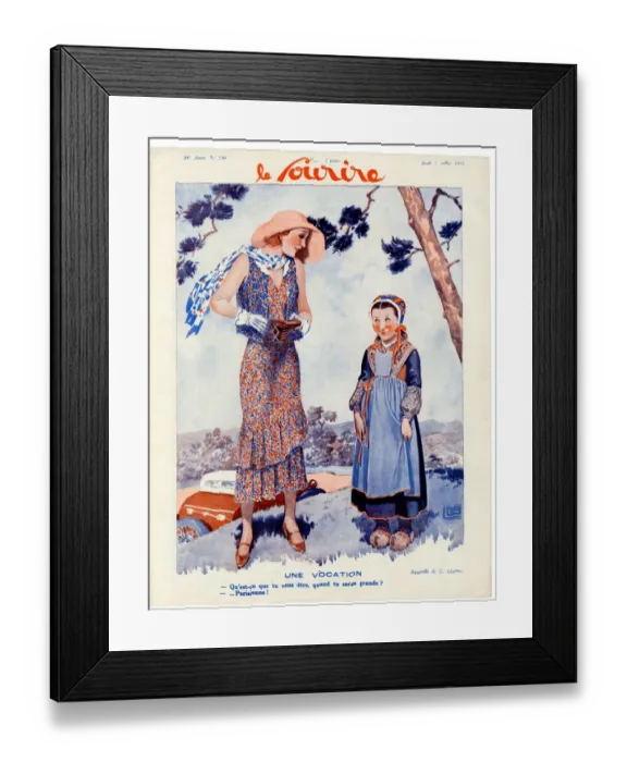 Framed Print : 1930s France Le Sourire Magazine Cover