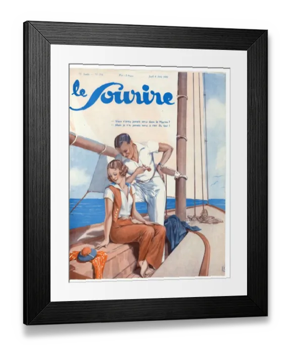 Framed Print : 1930s France Le Sourire Magazine Cover Framed Print : 1930s France Le Sourire Magazine Cover