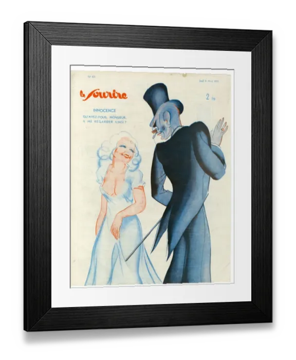Framed Print : 1930s France Le Sourire Magazine Cover