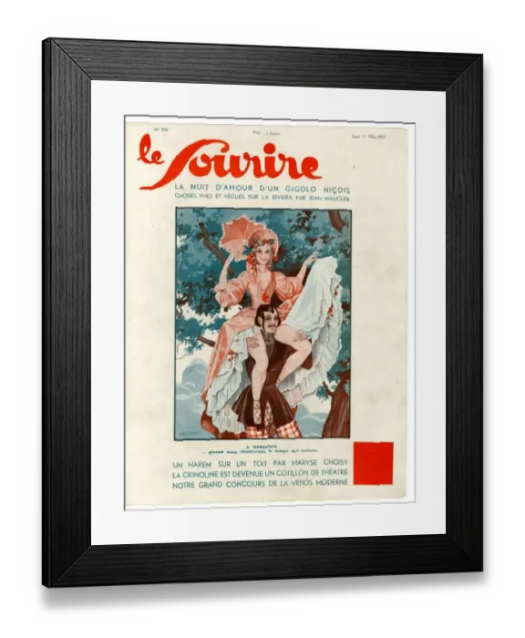 Framed Print : 1930s France Le Sourire Magazine Cover Framed Print : 1930s France Le Sourire Magazine Cover