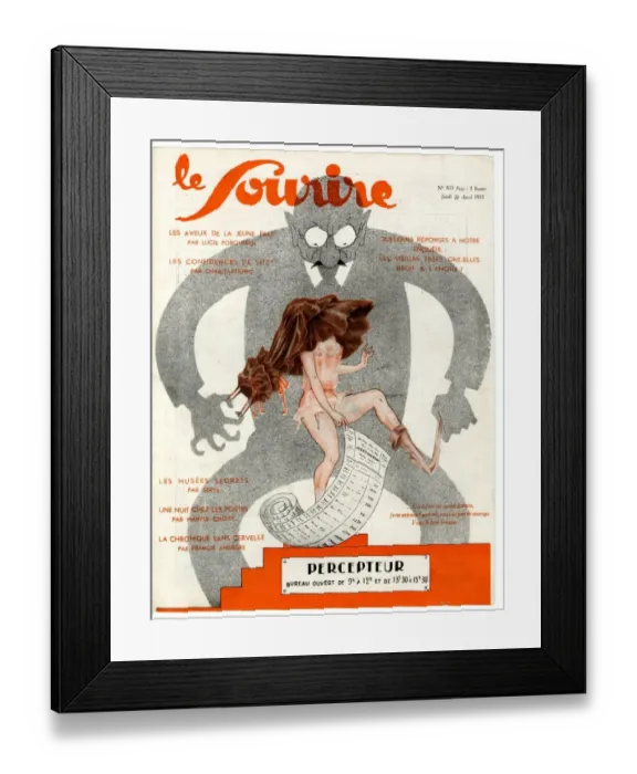 Framed Print : 1930s France Le Sourire Magazine Cover Framed Print : 1930s France Le Sourire Magazine Cover