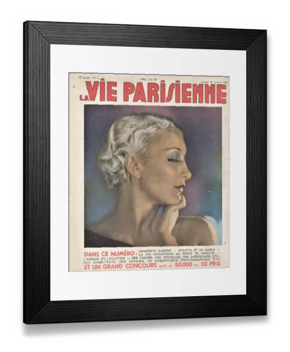 Framed Print : 1930s France La Vie Parisienne Magazine Cover Framed Print : 1930s France La Vie Parisienne Magazine Cover