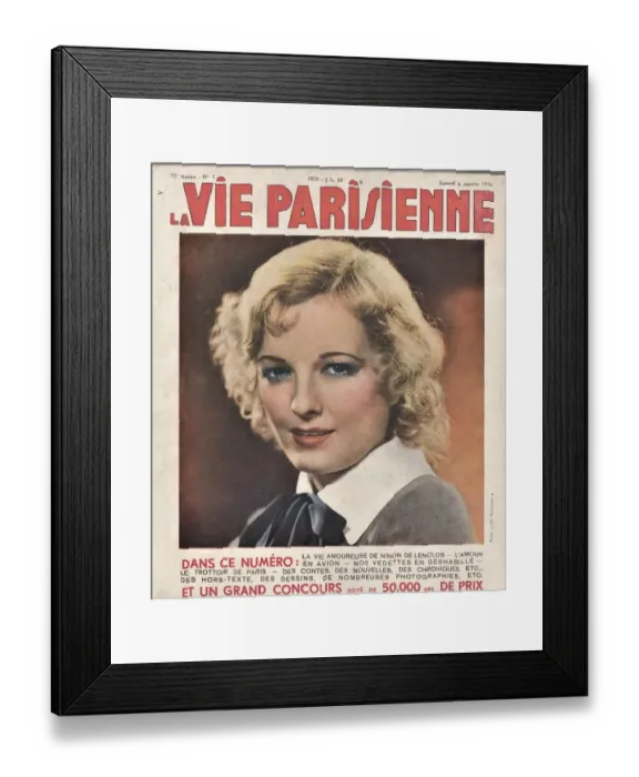 Framed Print : 1930s France La Vie Parisienne Magazine Cover Framed Print : 1930s France La Vie Parisienne Magazine Cover