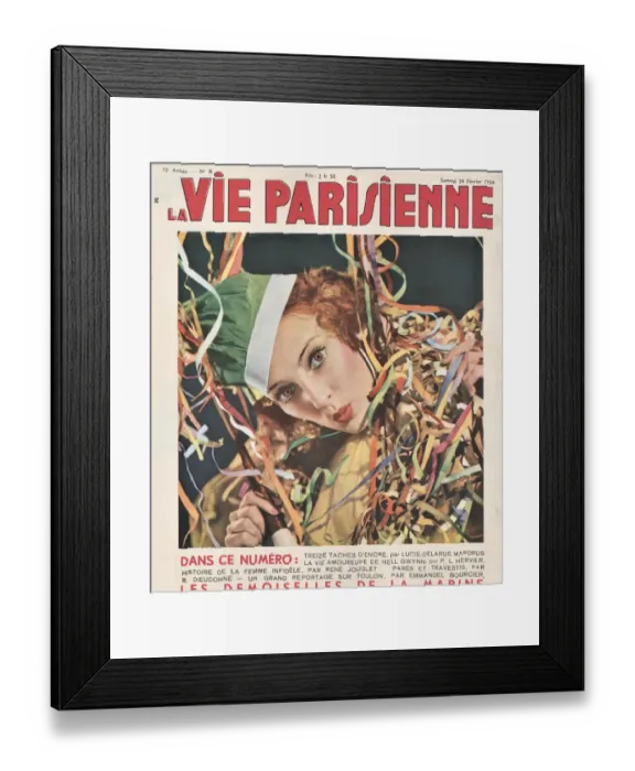 Framed Print : 1930s France La Vie Parisienne Magazine Cover