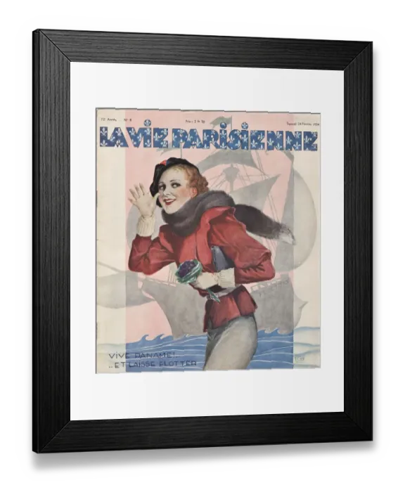 Framed Print : 1930s France La Vie Parisienne Magazine Cover