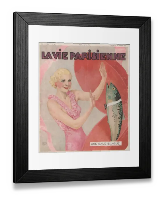 Framed Print : 1930s France La Vie Parisienne Magazine Cover