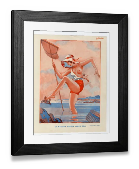 Framed Print : France Le Sourire Magazine Plate