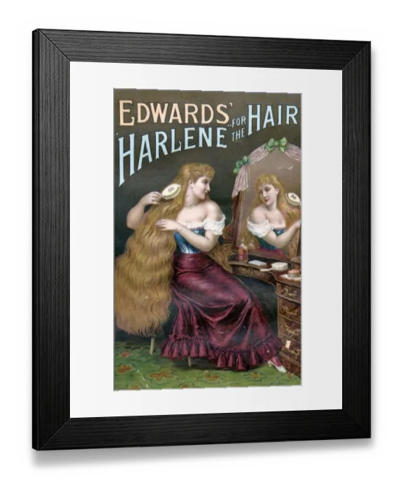 Framed Print : Edwards Harlene for Hair 1890s UK hair products womens Framed Print : Edwards Harlene for Hair 1890s UK hair products womens