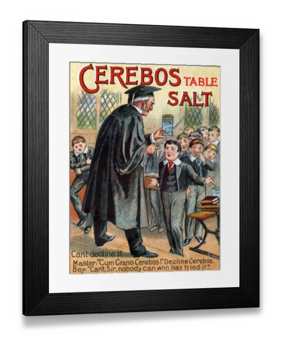 Framed Print : Cerebos Salt 1900s UK punishments teachers school Framed Print : Cerebos Salt 1900s UK punishments teachers school