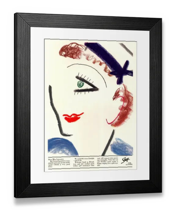 Framed Print : Stage 1930s USA picasso