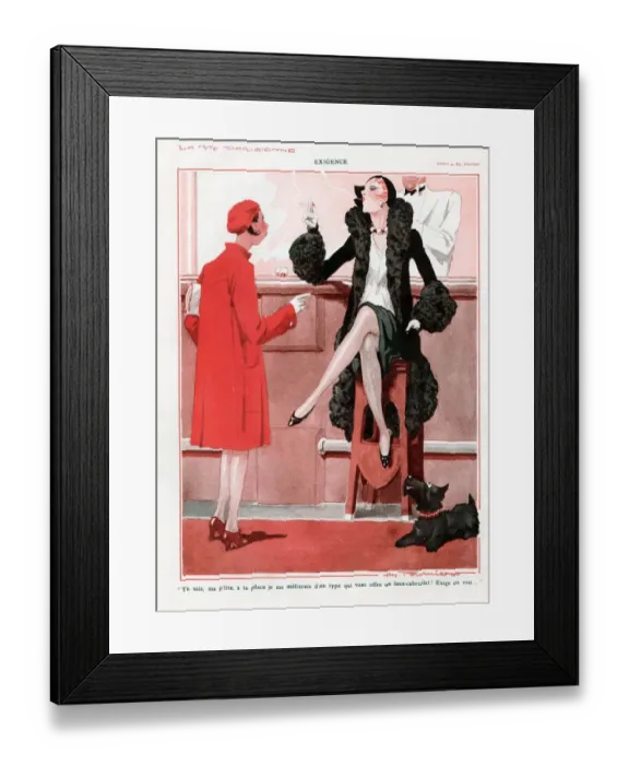 Framed Print : La Vie Parisienne 1929 1920s France cc women smoking bars dogs snobs womens coats Framed Print : La Vie Parisienne 1929 1920s France cc women smoking bars dogs snobs womens coats