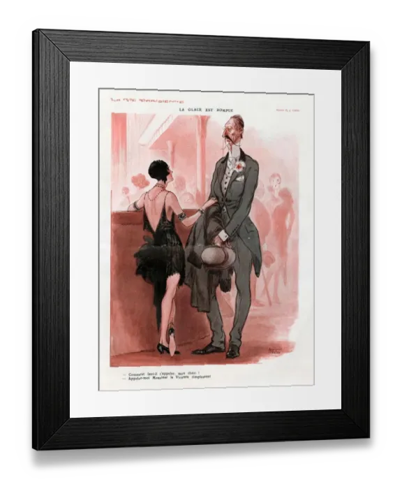 Framed Print : La Vie Parisienne 1929 1920s France cc opposites attract humour bars moustaches gentleman Framed Print : La Vie Parisienne 1929 1920s France cc opposites attract humour bars moustaches gentleman
