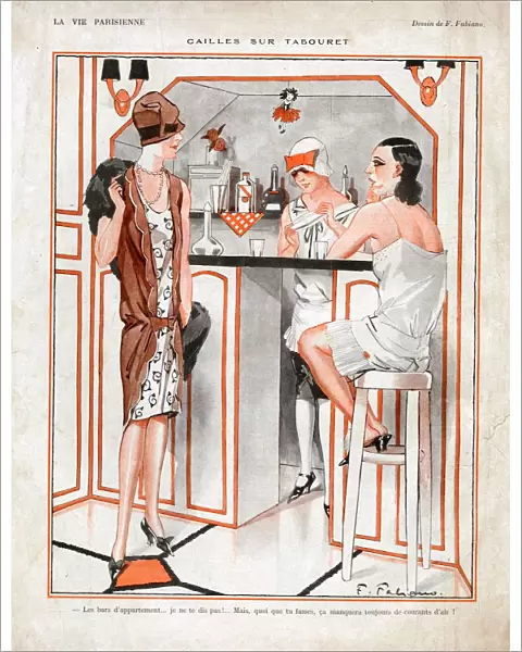 La Vie Parisienne 1927 1920s France cc girls drinking bars gossiping chatting art
