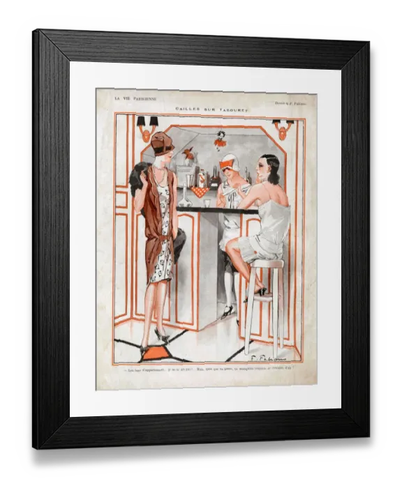 Framed Print : La Vie Parisienne 1927 1920s France cc girls drinking bars gossiping chatting art Framed Print : La Vie Parisienne 1927 1920s France cc girls drinking bars gossiping chatting art