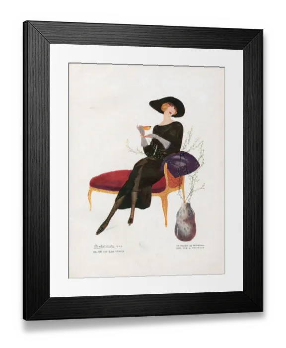 Framed Print : Woman Drinking Tea 1921 1920s Spain cc drinking tea afternoon furniture chaise longue Framed Print : Woman Drinking Tea 1921 1920s Spain cc drinking tea afternoon furniture chaise longue