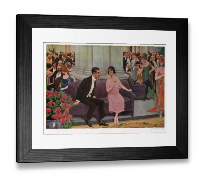Framed Print : Flirting Couple at Ball 1920s France cc balls flirting party