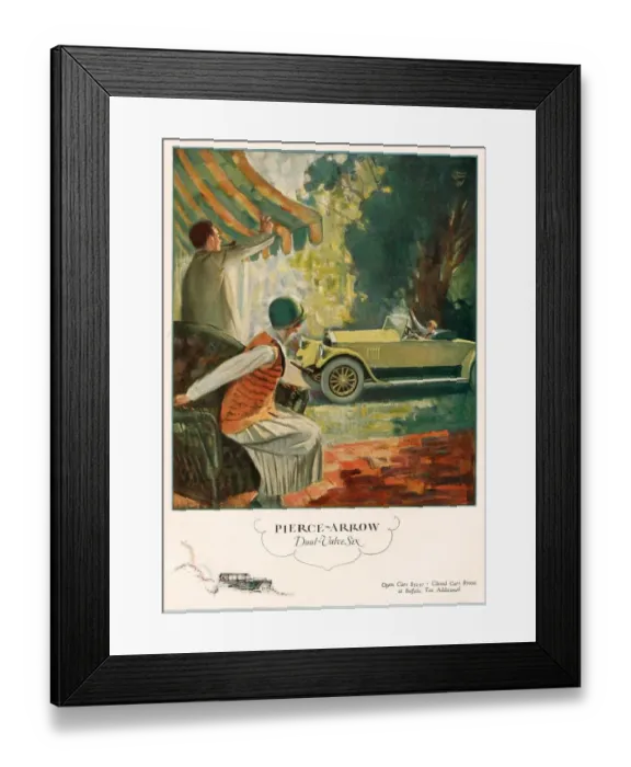 Framed Print : Pierce Arrow 1925 1920s USA cc cars waving Framed Print : Pierce Arrow 1925 1920s USA cc cars waving