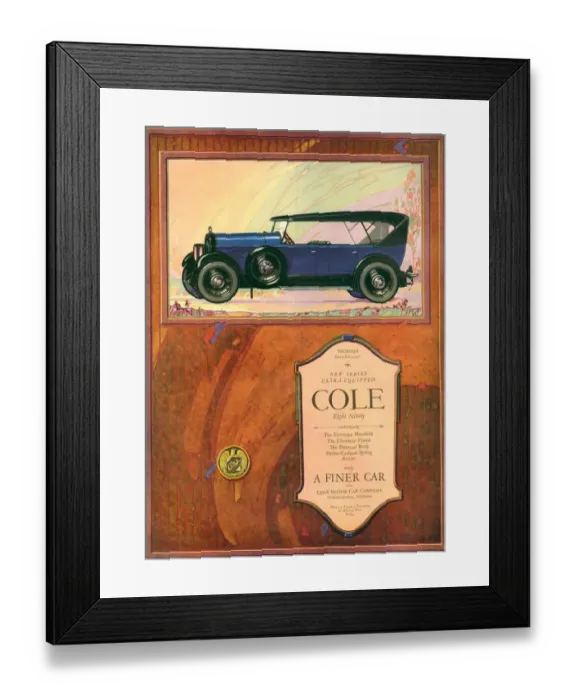 Framed Print : Cole 1922 1920s USA cc cars Framed Print : Cole 1922 1920s USA cc cars