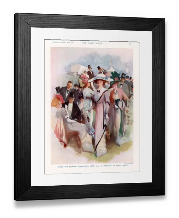 Framed Print : The Lady 1911 1910s UK cc royal ascot horses racing womens spectators the races Framed Print : The Lady 1911 1910s UK cc royal ascot horses racing womens spectators the races